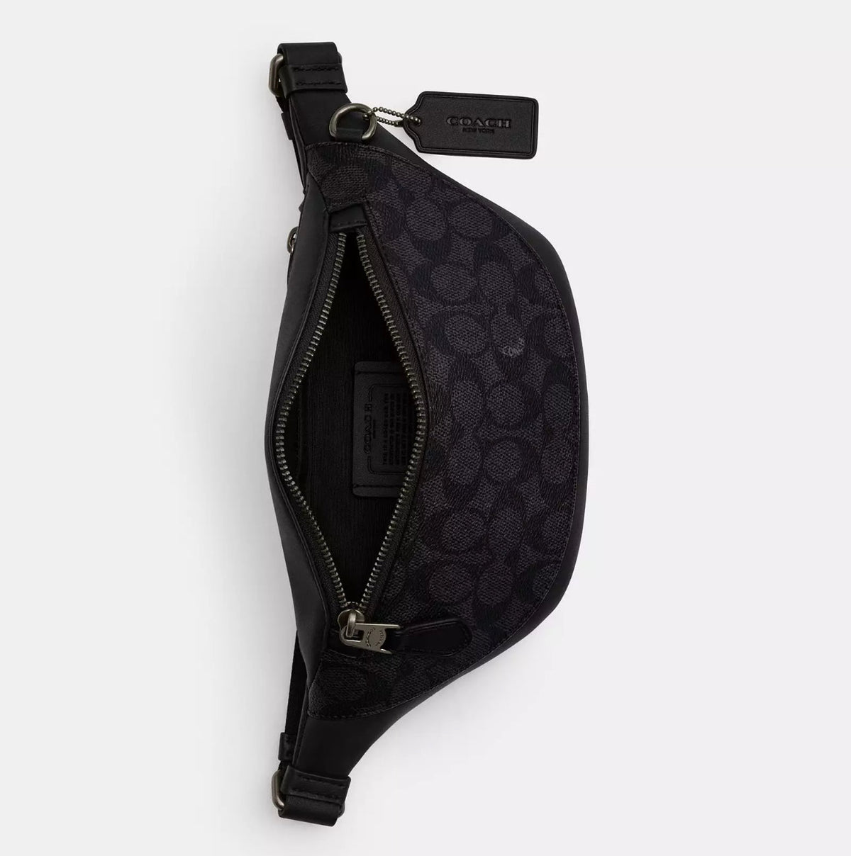 NWT Coach Warren Mini Belt Bag Fanny Pack In Signature Canvas & Smooth Leather