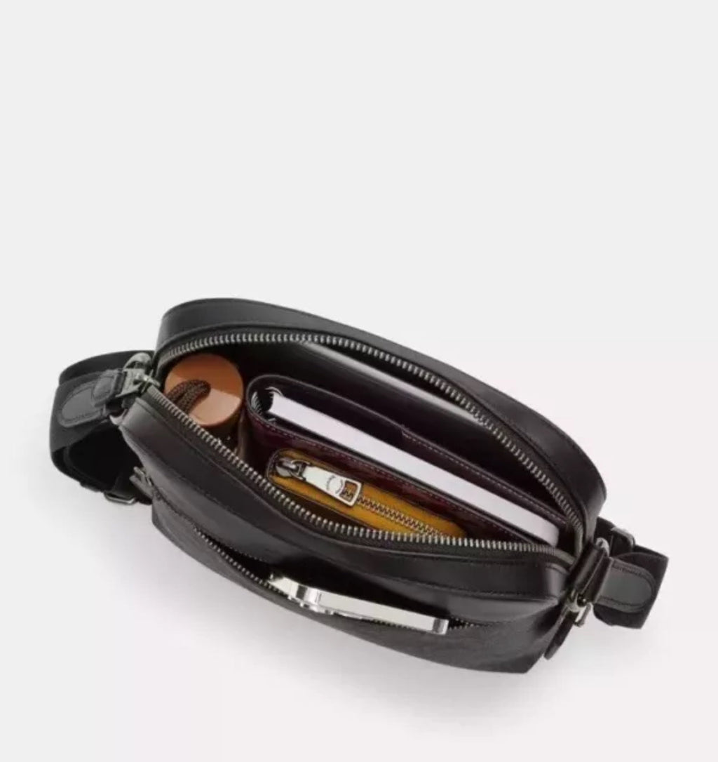 NWT Coach Men’s Houston Flight Bag In Signature Leather Black