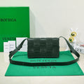BOTTEGA VENETA CASSETTE 23 IN DARK GREEN CALFSKIN