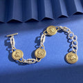 Versace Medallion Chain Bracelet with Toggle Closure