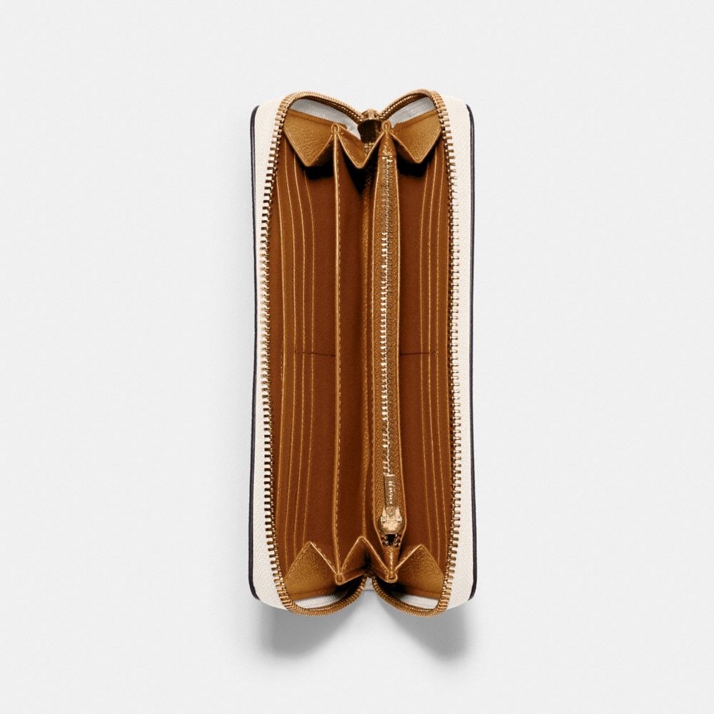 Coach Long Zip Around Wallet In Crossgrain Leather