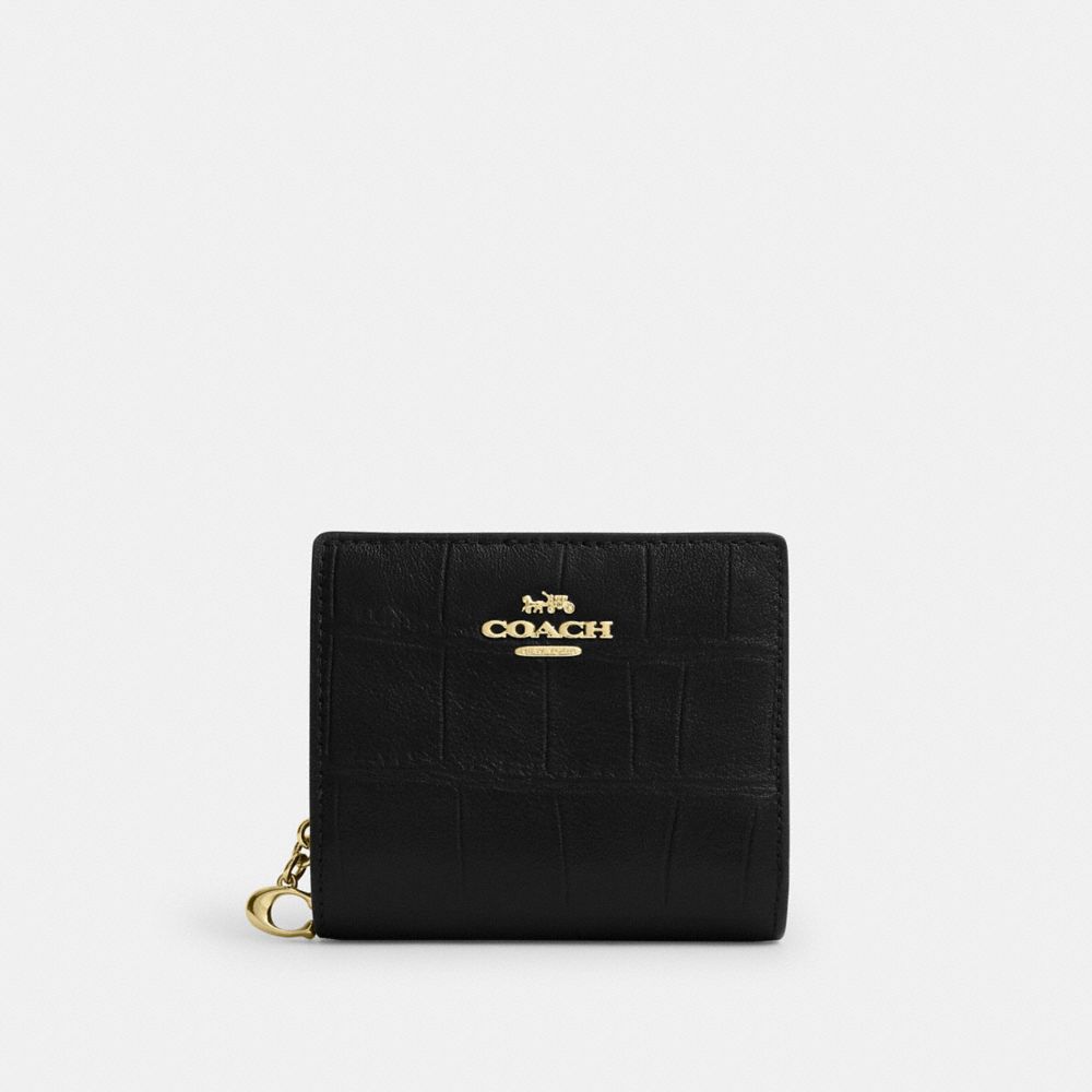 Coach Snap Wallet In Crocodile-Embossed Leather