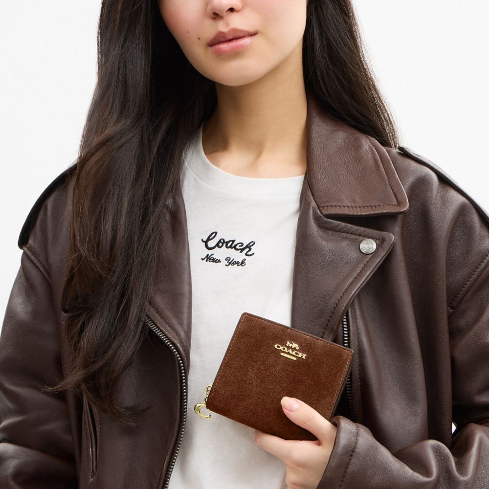 Coach Snap Wallet In Crocodile-Embossed Leather