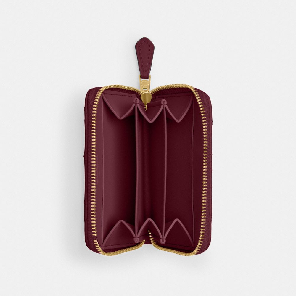 Coach Essential Small Zip Around Card Case With Pillow Quilting