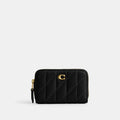 Coach Essential Small Zip Around Card Case With Pillow Quilting