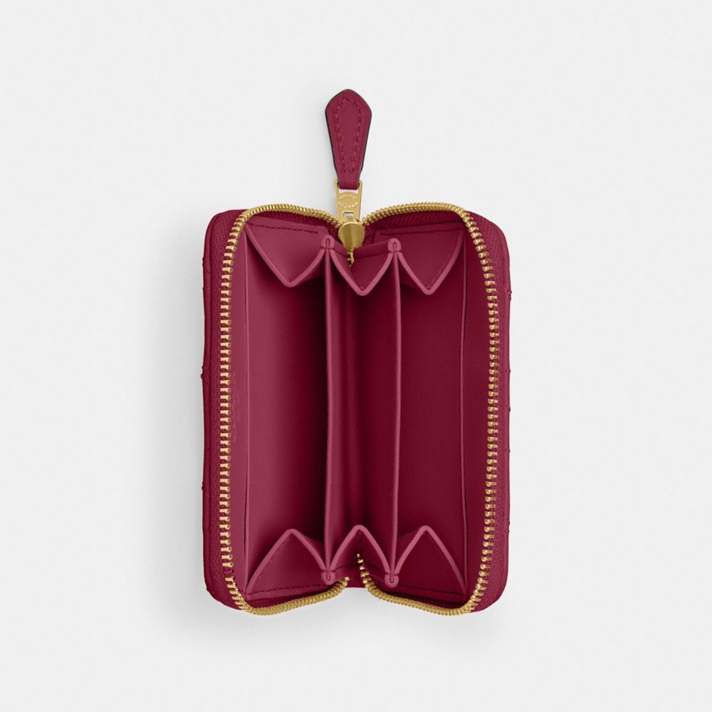 Coach Essential Small Zip Around Card Case With Pillow Quilting