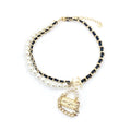 18K  Chanel Pearl Bag Pendant Necklace